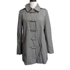 New Calvin Klein Womens Graphite Gray Jacket with Detachable Hood Size Med